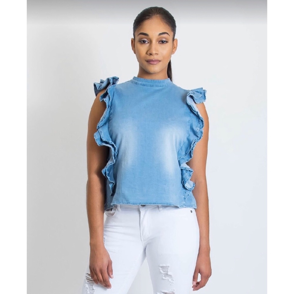 🚨Ruffle Denim Top🚨
